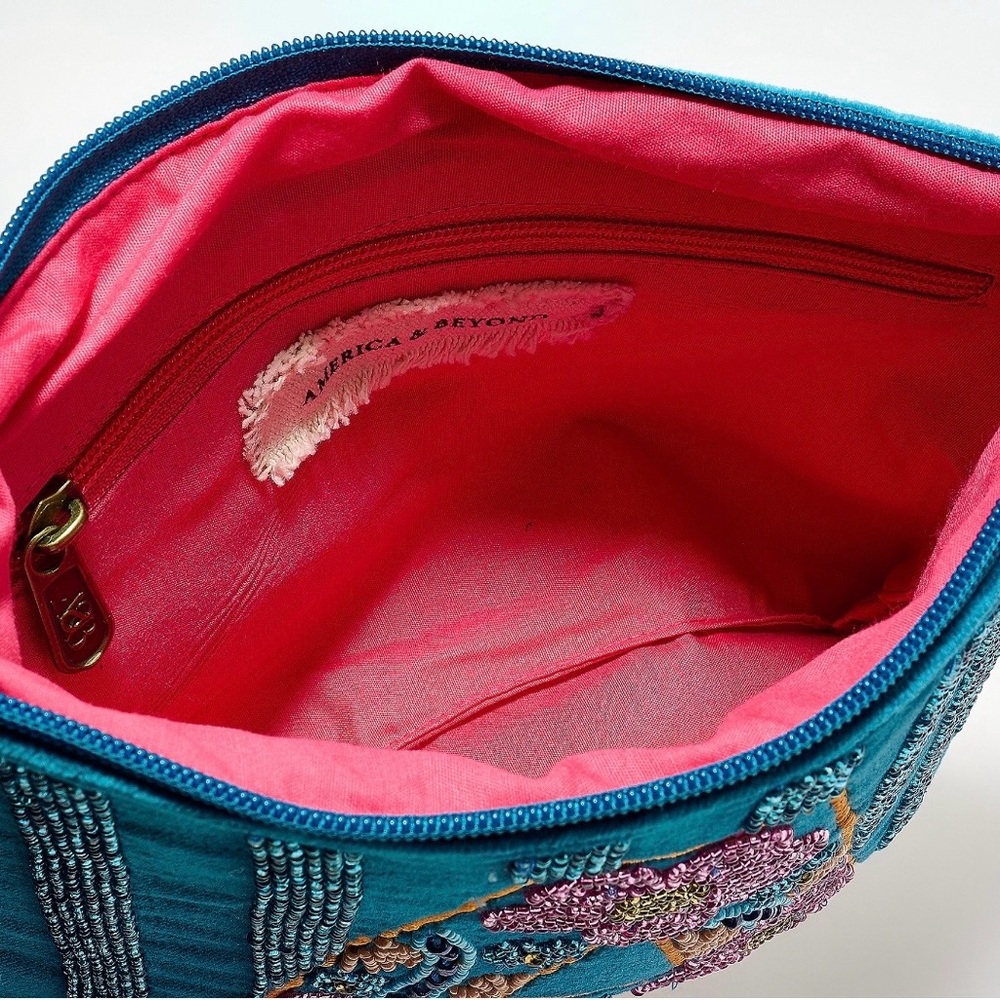 America & Beyond Velvet โAโ Embellished Initial Wristlet ๐ฉท - Picture 8 of 10